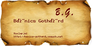 Bénics Gothárd névjegykártya